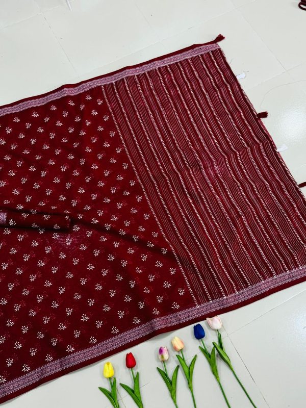 IMG-20260615-WA0001 মেরুন প্রিমিয়াম প্রিন্ট শাড়ি